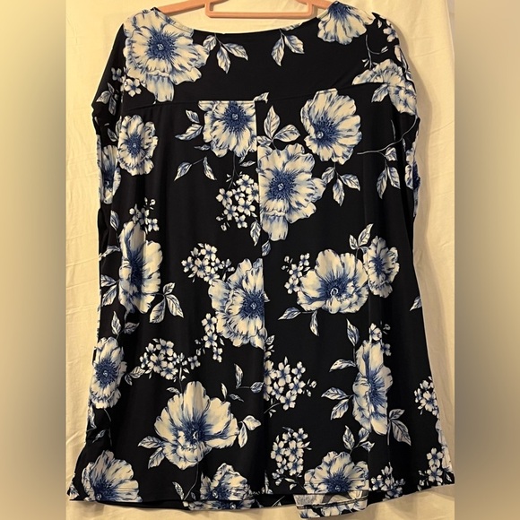Lane Bryant Blue and white Floral Blouse - Picture 3 of 4